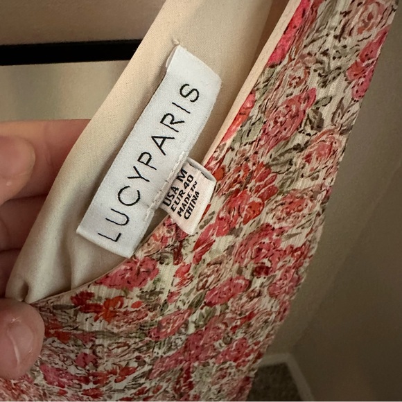 Lucy Paris Pink Floral Midi Dress Size M - Picture 5 of 6